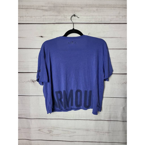 Under Armour Girls T-Shirt Purple Short Sleeve Scoop Neck Pocket Activewear XL - Picture 2 of 4